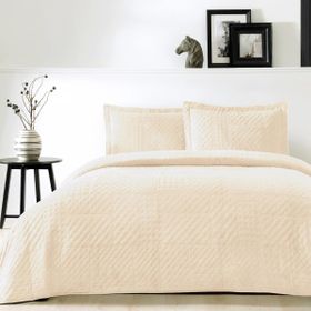 Taç Comfort Lillian Bej Çift Kişilik Yatak Örtüsü Seti