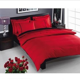 Taç Delux Prestige Düz %100 Pamuk Kırmızı Çift Kişilik Nevresim Takımı