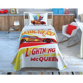 Taç Disney Cars Kachow Pamuk Lisanslı Çarşaflı 100x200 cm Tek Kişilik Pike Takımı