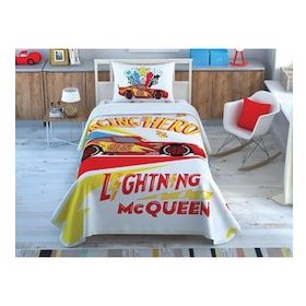 Taç Disney Cars Kachow Pamuk Lisanslı Çarşaflı 120x200 cm Tek Kişilik Pike Takımı