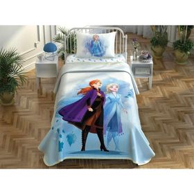 Taç Disney Frozen 2 Sisters Queen Lisanslı 120x200 cm Tek Kişilik Pike Takımı
