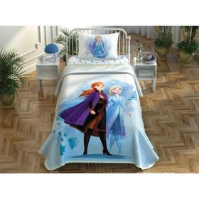 Taç Disney Frozen 2 Sisters Queen Lisanslı 120x200 cm Tek Kişilik Pike Takımı