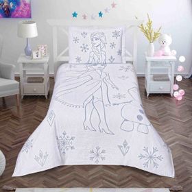 Taç Disney Frozen Snow Flower Lisanslı Jakar Yatak Örtüsü