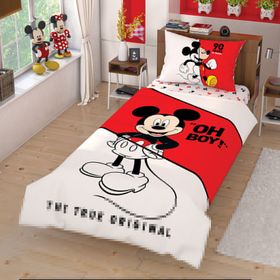 Taç Disney Mickey Çek Canlandır Desenli Tek Kişilik Nevresim Takımı