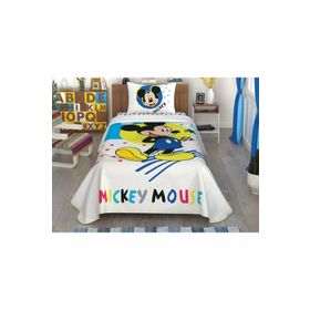 Taç Disney Mickey Colour Pamuk Lisanslı Çarşaflı 100x200 cm Tek Kişilik Pike Takımı