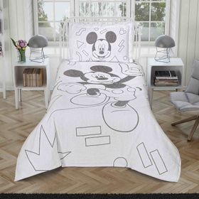 Taç Disney Mickey Enjoy Lisanslı Jakar Çok Renkli Yatak Örtüsü