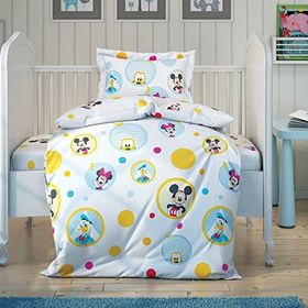 Taç Disney Mickey&Friends Lisanslı Beyaz Baskılı Baby Nevresim Takımı