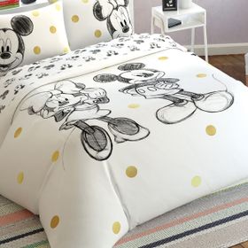 Taç Disney Minnie Mickey Glitter Çift Kişilik Nevresim Takımı