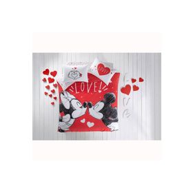 Taç Disney Minnie Mickey Lovely Lisanslı Pamuk Nevresim Takımı