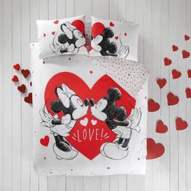 Taç Disney Minnie&Mickey Heart Lisanslı Çift Kişilik Nevresim Takımı