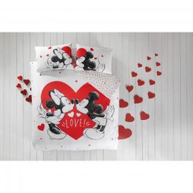 Taç Disney Minnie&Mickey Heart Lisanslı Çift Kişilik Nevresim Takımı