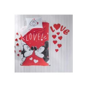 Taç Disney Minnie&Mickey Lovely Lisanslı %100 Pamuk Tek Kişilik Nevresim Takımı