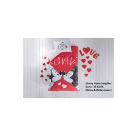 Taç Disney Minnie&Mickey Lovely Lisanslı %100 Pamuk Tek Kişilik Nevresim Takımı