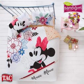 Taç Disney Minnie&Mickey Watercolor Desenli Çift Kişilik Nevresim Takımı