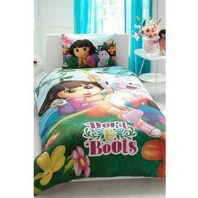 Taç Dora And Boots Tek Kişilik Nevresim Takımı