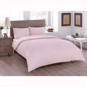 Taç Düz Renk Basic Pembe Tek Kişilik Nevresim Takımı