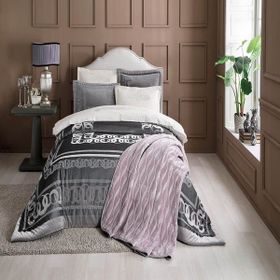 Taç Elegance Rosa Lila Çift Kişilik Nevresim Yatak Örtüsü Çeyiz Seti