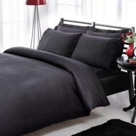 Taç Exclusive Basic Çift Kişilik Pamuk Saten Siyah Nevresim Takımı