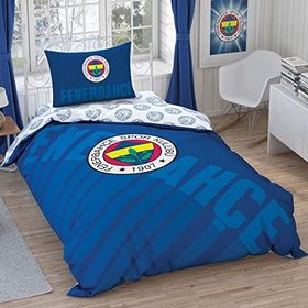 Taç Fenerbahçe Lacivert Logo Çok Renkli Pamuk Nevresim Takımı