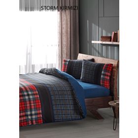 Taç Flanel Storm Kırmızı Nevresim Takımı