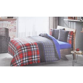Taç Flanel Storm Kırmızı Nevresim Takımı