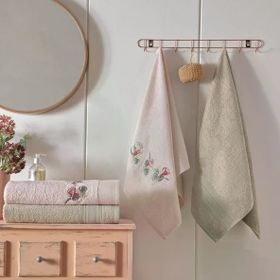 Taç Floret Bambu Somon Camel Hamam Seti