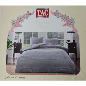 Taç Fresco Flanel Gri Çift Kişilik Nevresim Takımı
