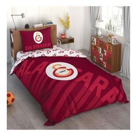 Taç Galatasaray Kırmızı Logo Pamuk Tek Kişilik Nevresim Takımı