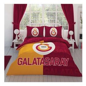 Taç Galatasaray Parçalı Logo Çok Renkli Pamuk Nevresim Takımı