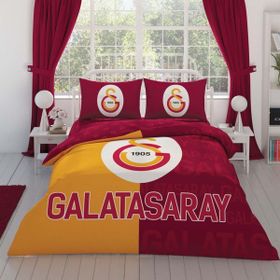 Taç Galatasaray Parçalı Logo Çok Renkli Pamuk Nevresim Takımı