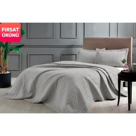 Taç Glory Antrasit 250x260 cm Çift Kişilik Yatak Örtüsü Seti