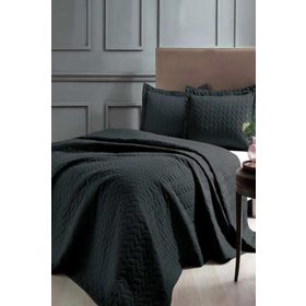 Taç Glory Antrasit 250x260 cm Çift Kişilik Yatak Örtüsü Seti
