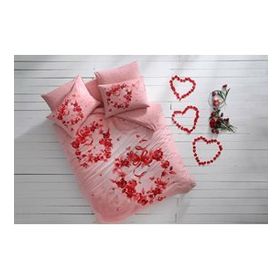Taç Glow Roses Pembe Parlayan Çift Kişilik Nevresim Takımı