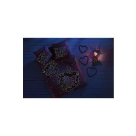 Taç Glow Roses Pembe Parlayan Çift Kişilik Nevresim Takımı