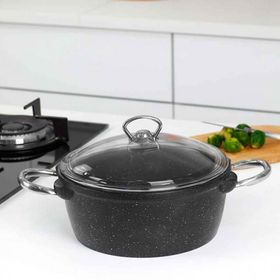 Taç Gravita 30 cm Siyah Döküm Derin Tencere