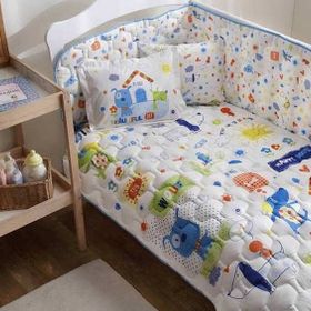 Taç Happy Dogs Mavi Ranforce Bebek Uyku Seti