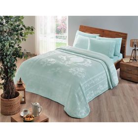 Taç Helena Su Yeşili Jakarlı Comfort Tek Kişilik Pike Takımı