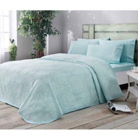Taç Helena Su Yeşili Jakarlı Comfort Tek Kişilik Pike Takımı