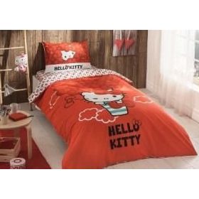 Taç Hello Kitty Bow Lisanslı Tek Kişilik Nevresim Takımı