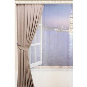 Taç Karartma Blackout Pilesiz Kum Beji 110x250 cm Fon Perde