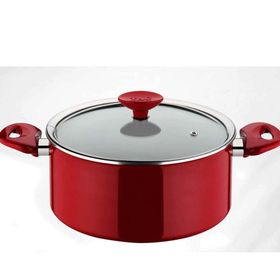 Taç Kırmızı Beyaz Seramik 20 cm Derin Tencere