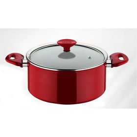 Taç Kırmızı Beyaz Seramik 26 cm Derin Tencere