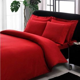 Taç Kırmızı Premium Basic King Size Pamuk Saten Nevresim Takımı