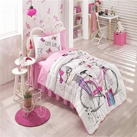Taç Kristal Cute Girls Tek Kişilik Uyku Seti