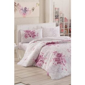 Taç Kristal Henna Mürdüm Tek Kişilik Ranforce Nevresim Takımı