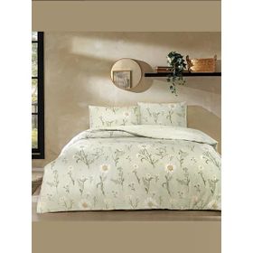 Taç Laurel Ranforce Tek Kişilik Yeşil 160 x 220 cm Nevresim Takımı