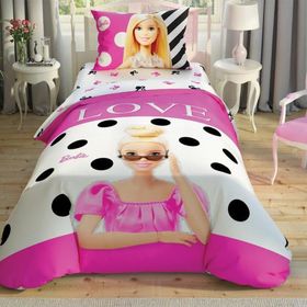 Taç Lisanslı Barbie Glitter Tek Kişilik Nevresim Takımı