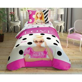 Taç Lisanslı Barbie Glitter Tek Kişilik Nevresim Takımı