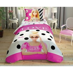Taç Lisanslı Barbie Glitter Tek Kişilik Nevresim Takımı