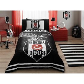 Taç Lisansli Beşiktaş Kapitoneli Tek Kişilik Nevresim Takımı